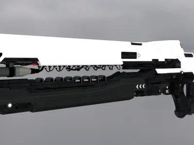 Railgun Low-poly 3D model