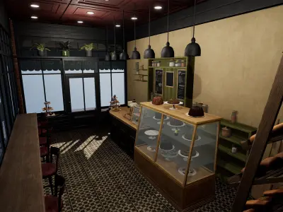 New York City 1950 Modular Building With interior Game Ready Low-poly 3D model