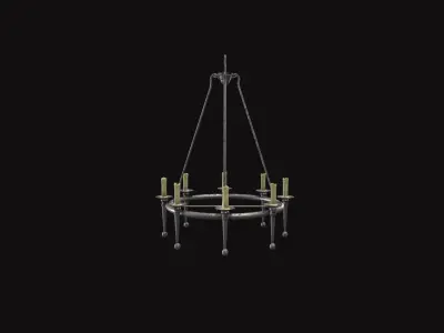 Medieval Chandelier V01 Low-poly 3D model