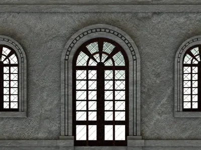 Windows facade 3D model