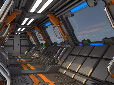 Sci Fi Corridor 3D model 108