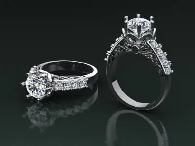 ENGAGEMENT RING 3D print model 48