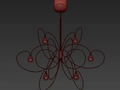 Hollander modern chandelier with glass shades 3D model