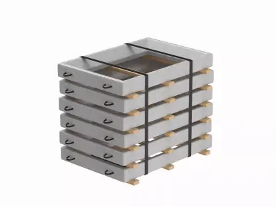 Stack Of Concrete Window Panels 3D model