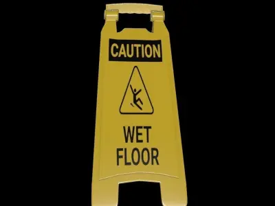 Wet Floor Sign 3D model