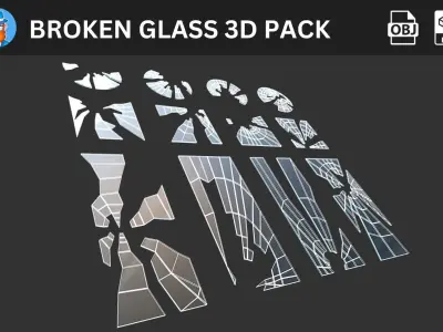 Broken Glass 3D Pack 3D model