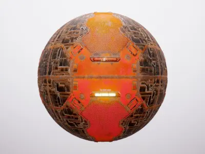 PBR Sci-Fi Spaceship Texture 48 Low-poly 3D model