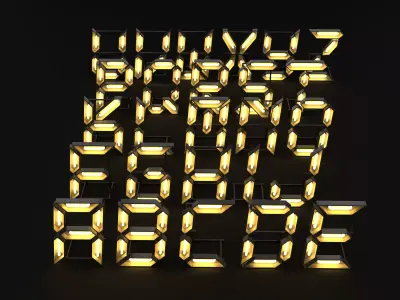 Tubelight Letters Signage 3D model