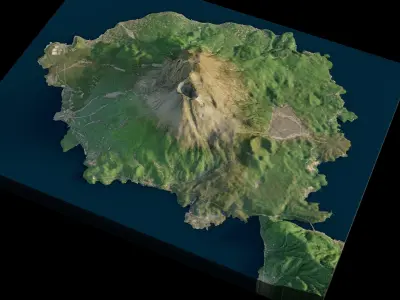 Sakurajima Stratovolcano 3d model terrain  3D model