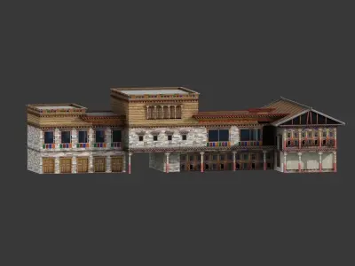 Tibetan-style architecture 3D model