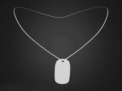 Army Tag Necklace Low-poly 3D model