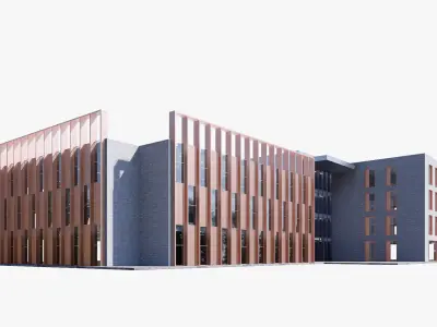 Healthcare building Low-poly 3D model