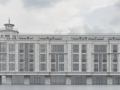 Residential Building with a Tower 008 3D model