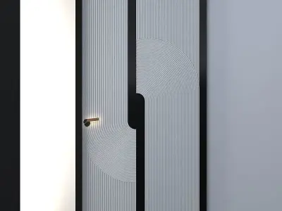 3d door modern interior design Low-poly 3D model