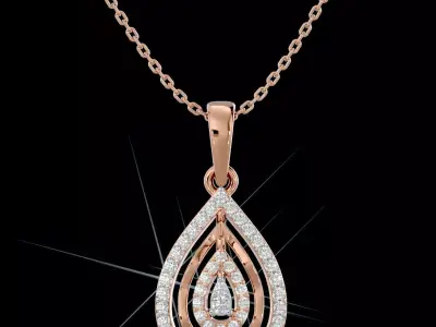 Light Minimalist Diamond Pendant Necklace 3D print model