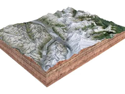 Aoraki Mount Cook New Zealand 3D model