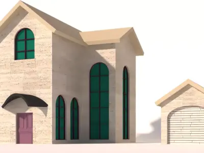 Low poly cartoon house 11 Free low-poly 3D model