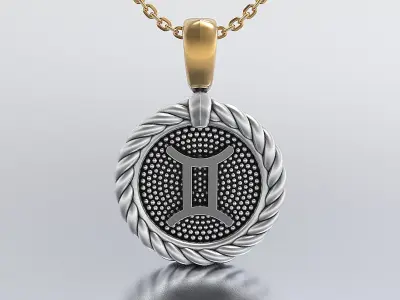 horoscope pendant 3D print model