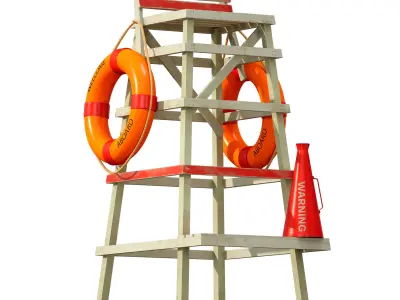 Lifeguard beach chair 3D model