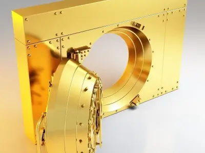3D Vault golden bank 3D model