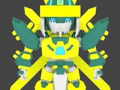Super Mecha 6 - Dhays of Code Name 1C4YK Low-poly 3D model