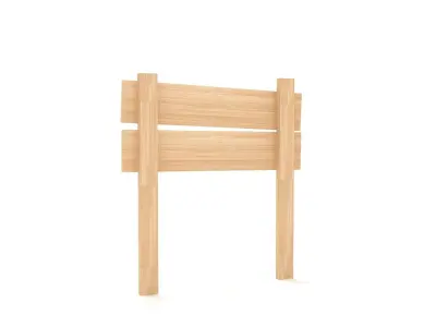 Wooden Signboard  3D model