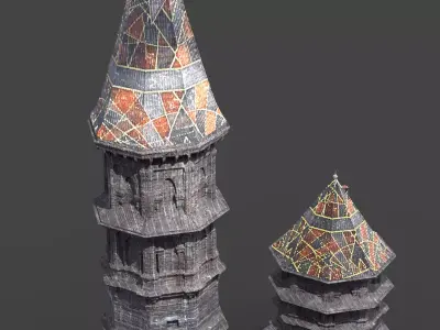 Germanic Medieval Grand Tower 2 Designs 3D model