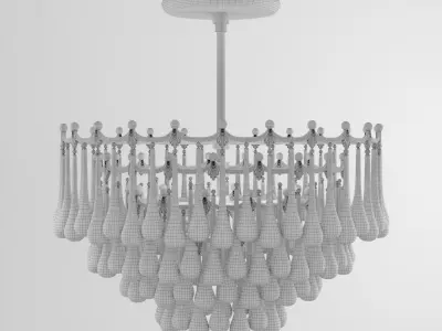 1940s Hollywood Teardrop Chandelier 3D model