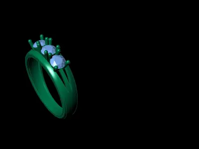 ring triple stones 3D print model