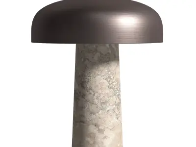 Reverse Table Lamp Travertine Bronze Brass Low-poly 3D model
