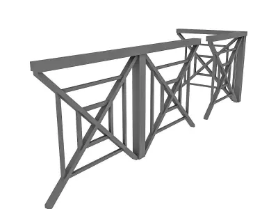 3D black Railing Modular Low-poly 3D model