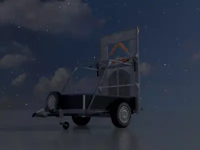 Traffic sign 616-30 Mobile barrier sign left 3600x2200 Low-poly 3D model