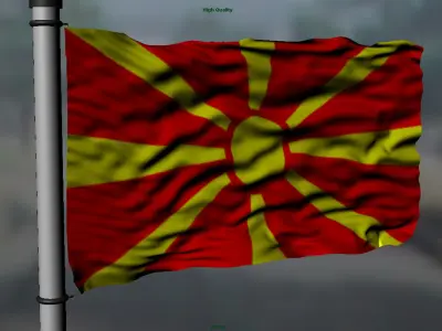 Republic of Macedonia flag 3D model