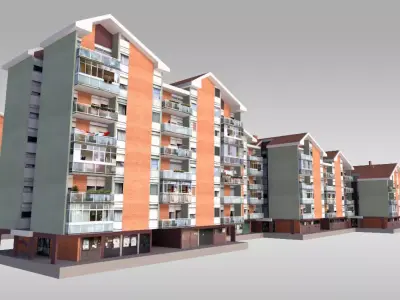 Suburban Condos 4 Low-poly 3D model