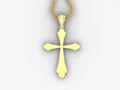 Light Gold 18K Cross Pendant 1CP079 3D print model purchase