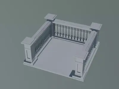 Elegant Balcony Balustrade 3D print model