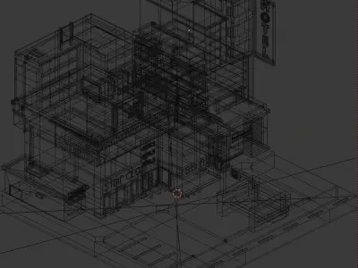 3D Low poly Cyberpunk City Low-poly 3D model