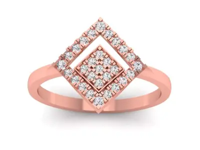 Solitaire Wedding Engagement Women Rings Princess Band 3D print model