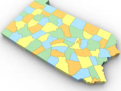 Pennsylvania Political Map 3D model