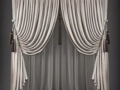 Curtain Low-poly 3D model 132
