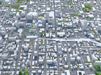 Hamilton City Ontario Canada Low-poly 3D model