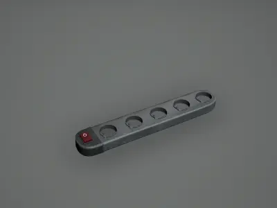 Cyberpunk Cable Outlet Socket Set Low Poly  Game Ready Low-poly 3D model