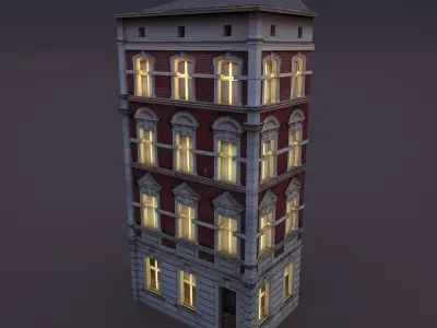 Apartment House Low-poly 3D model