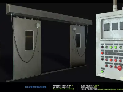 Electric Fridge Door Low-poly 3D model