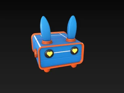 Robot Character - 4 -Textured Low-poly 3D model