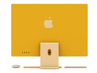 Apple iMac 24 inch 2021 Yellow Low-poly 3D model