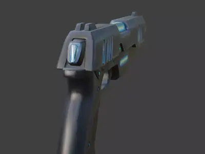 Futuristic Energy Pistol 3D Asset Low-poly 3D model
