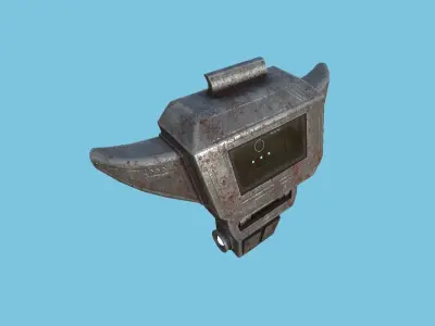SciFi Backpack 08 Rust Destroyed - Character Fashion Design Low-poly 3D model