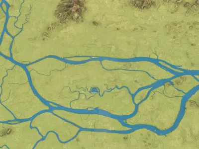 Guangzhou - Topography Terrain Low-poly 3D model
