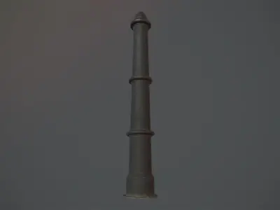 Barrier Bollard pack 5 Black v3 Low-poly 3D model